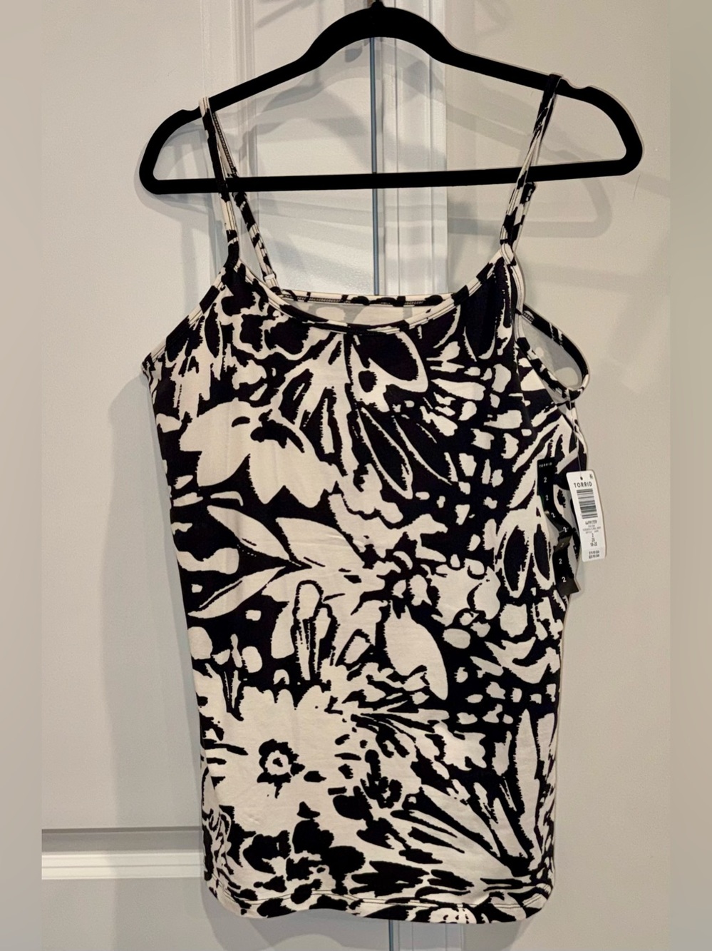 Torrid Black & White Floral Camisole Tank
